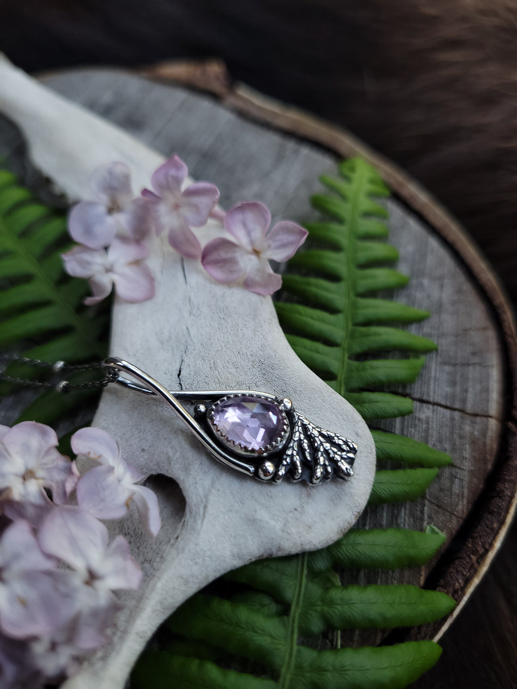 Undergrowth Pendant - Pink Amethyst