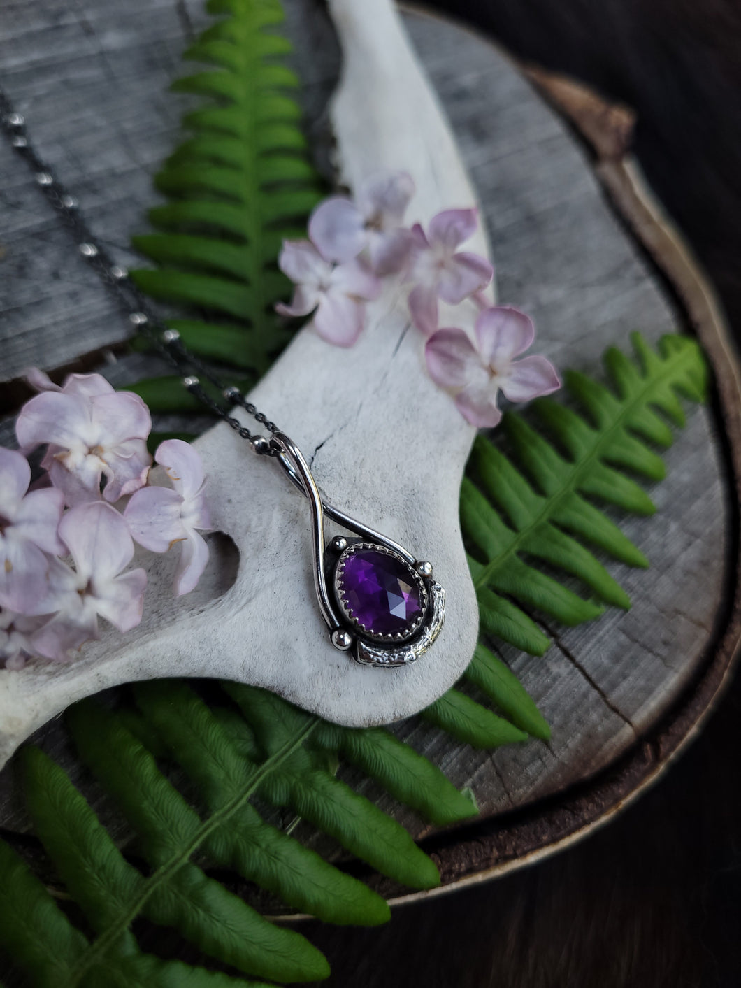 Earthdrop Pendant - Purple Amethyst